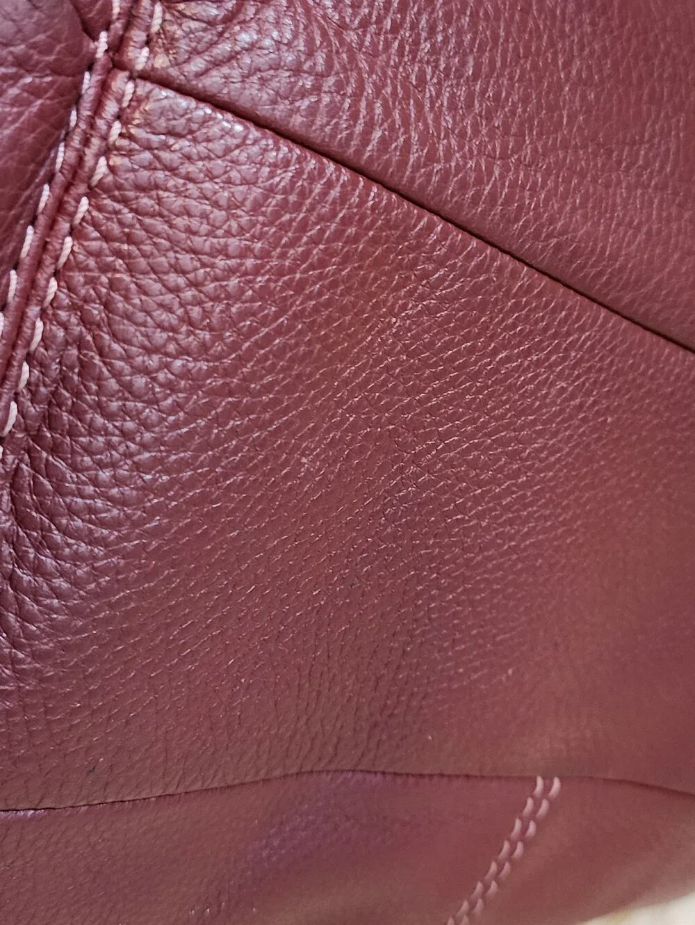 Coach Pebbled Leather Shoulder Bag - Burgundy